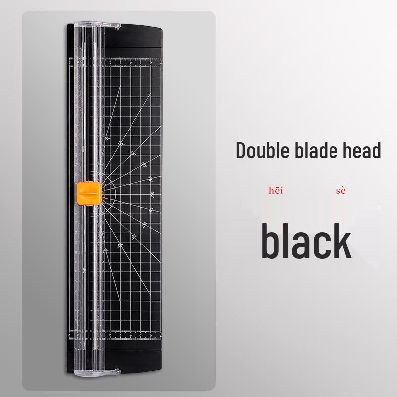Compact Portable Paper Cutter - Bidirectional Sliding Knife for Photos and Paper Chopping.