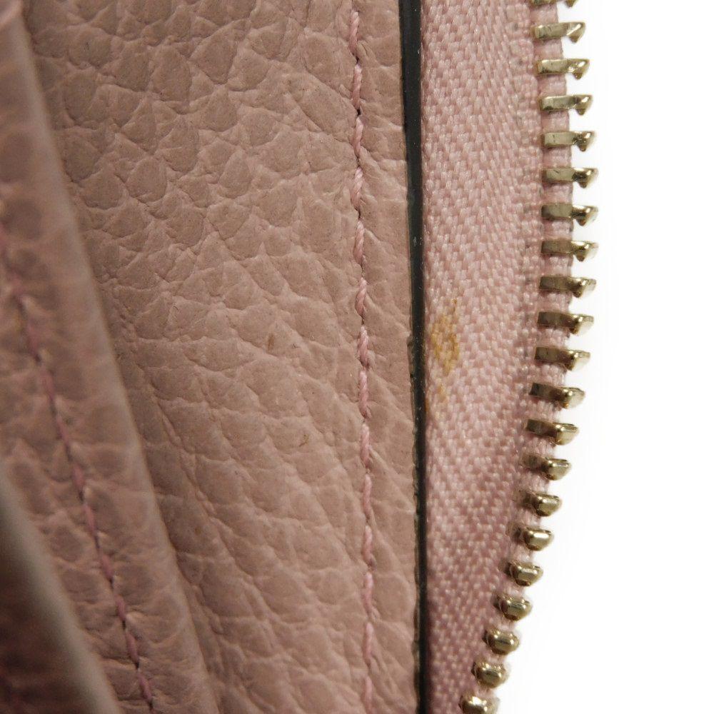 Used 9539 Double G Zip Around Wallet, 449347 CAO0G 5806 7940, Calfskin Zip Around Interlocking G, Soft Pink, Women's