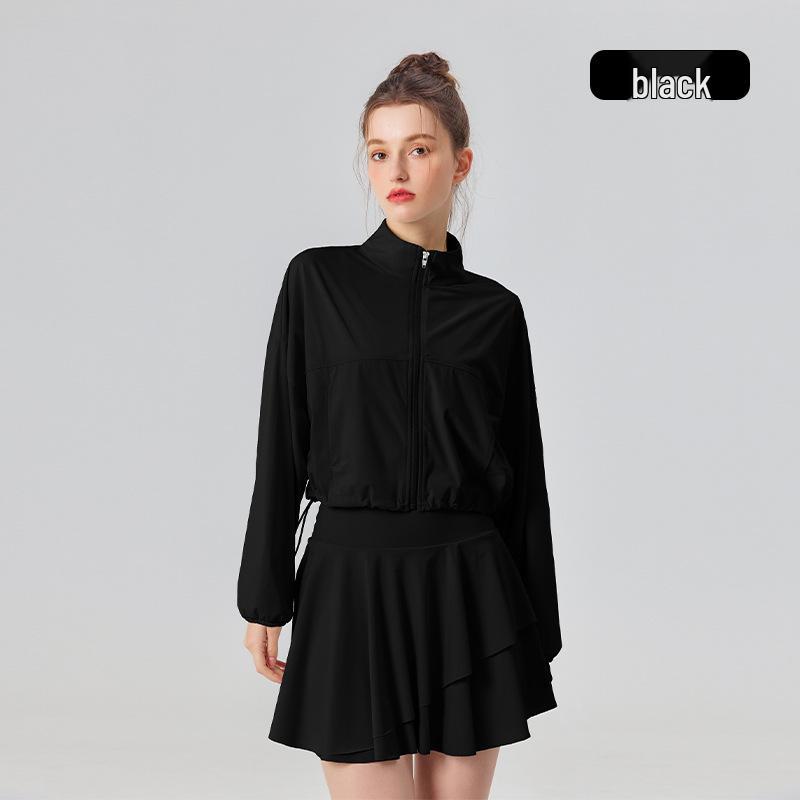 

Женский спортивный комплект из дышащей куртки с защитой от солнца и юбки для йоги 2025 Small