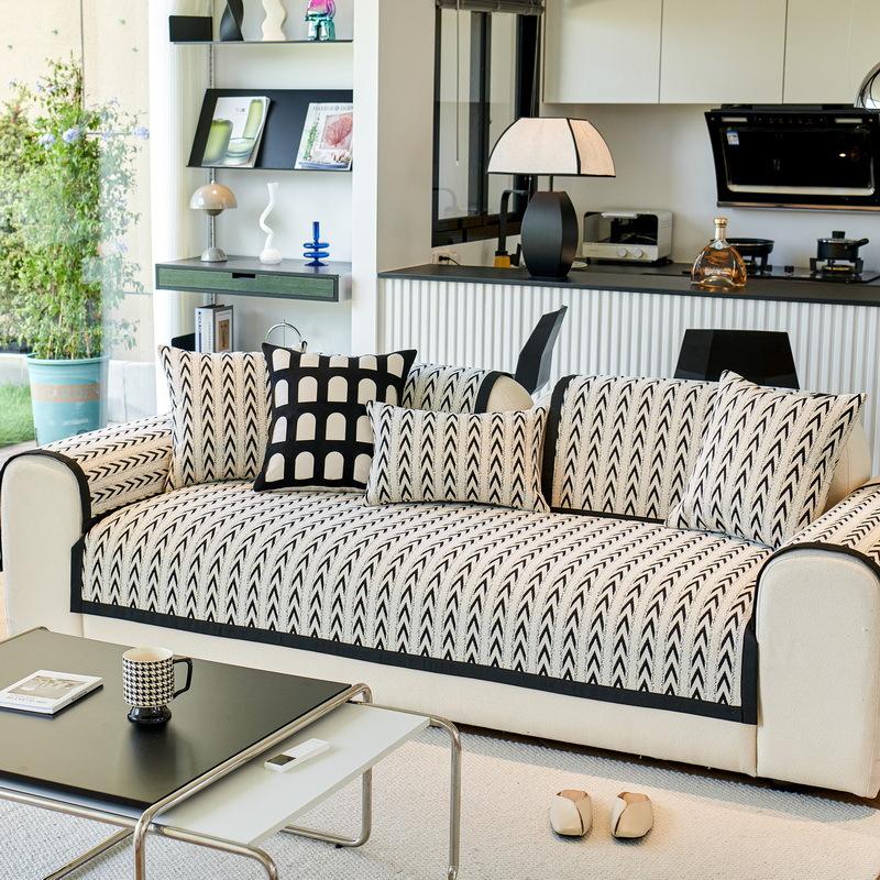 Chenier Sofa Cushion Universal In All Seasons  New Straight Row Sofa Seat Cushion Non-Slip Fixed Cover Cloth Towel Cover