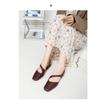 Sheepskin Version~ Spot French Square Head One-word with Bag Head Sandals Women's Summer Empty Trip Belt Women's Shoes Flat Single Shoes