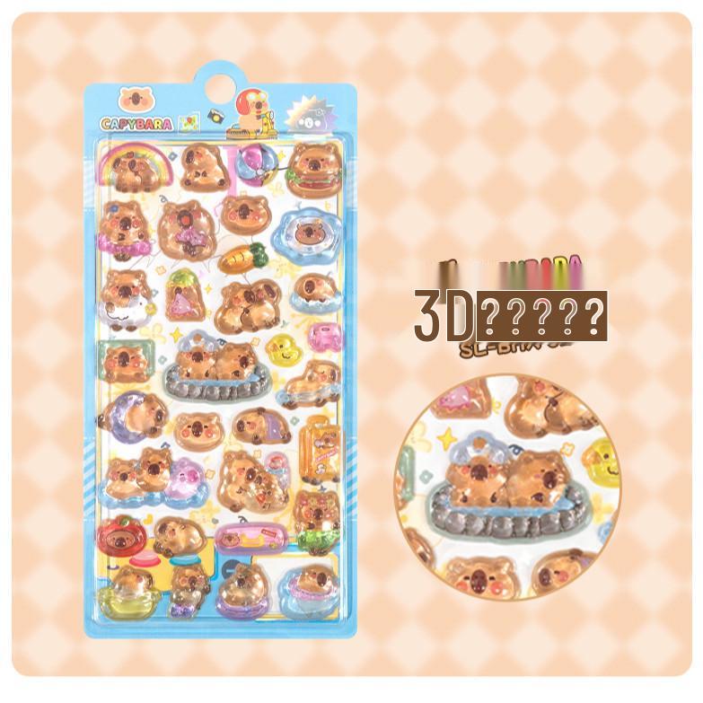Popular 3D Animal Cartoon Crystal Stickers for Kids' Phone Cases