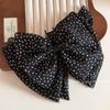 Retro Korean Polka Dot Bow Claw Clip Hair Accessory for Autumn/Winter
