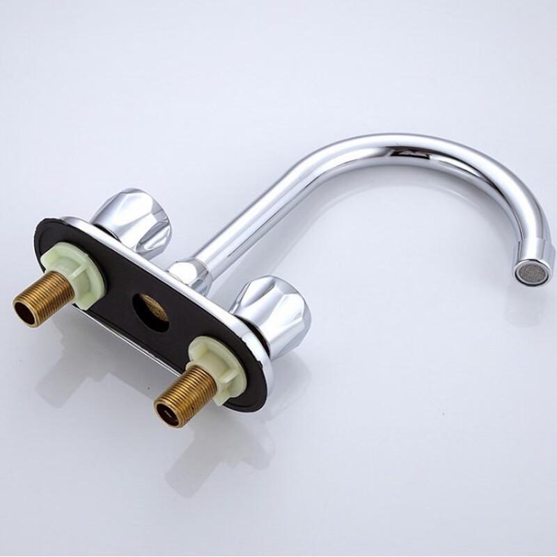 HUANGCHAO Messing 2-Loch Doppelgriff Waschbeckenarmatur