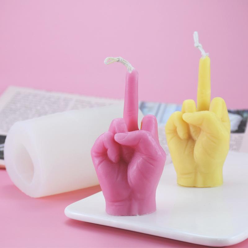 Handmade Middle Finger Silicone Mold for Aromatherapy & Cake Decoration