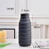 Chinese Zen Ceramic Vase Black Flower Vase Buddhist Ornamnet Stone Vase Grain Home Decor Tabletop Hydroponic Pot