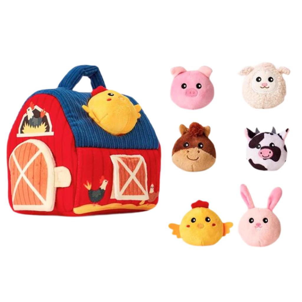 Plush Farm Animals,Baby Toys for Toddlers,Gifts Big Barn Toy Cuddly Sensory Educational