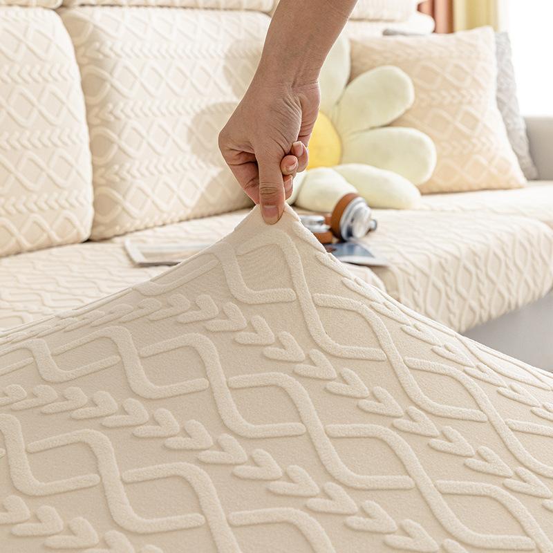 Jacquard Polar Fleece Sofa Cover All-inclusive Universal Elastic Sofa Cover Four Seasons Universal Anti-cat Scratch Sofa Cover