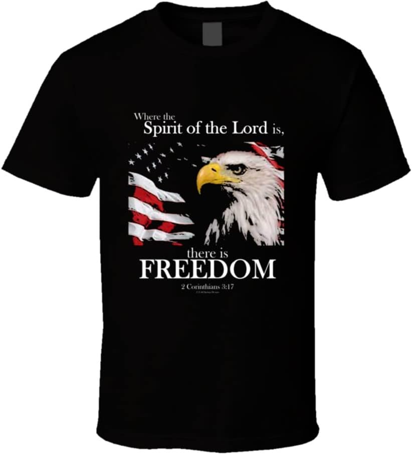 Eagle and American Flag Freedom Verse T-shirt