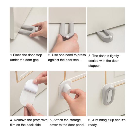 Donut Door Stopper Wedge No Drilling Tile Concrete Wooden Anti-collision Carpet Anti-slip Windproof Floor Decorative Doorstop