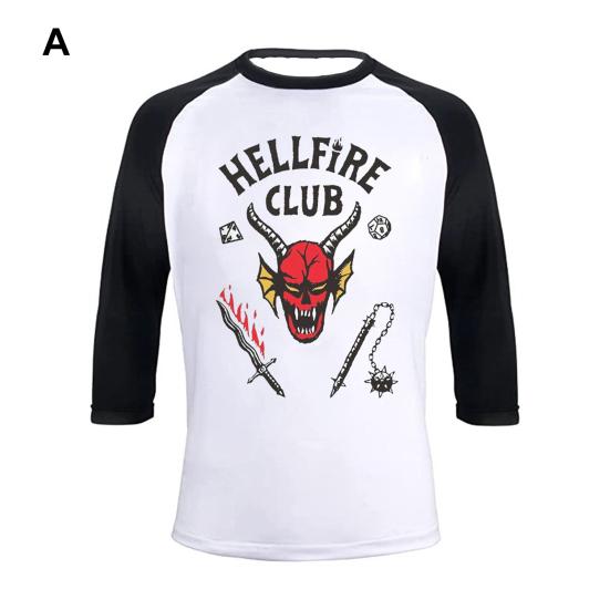 Tričko Hellfire Club Tříčtvrteční rukáv Svetr Streetwear Ženy Muži Estetická grafika Trička s potiskem Letní oblečení