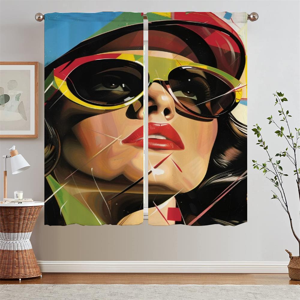 

Карикатурист Стив Руд Плотные шторы для гостиной Кухонные подхваты для штор Жалюзи Оконные прозрачные шторы Плотные локоны W50xH70cmx2pcs-CL