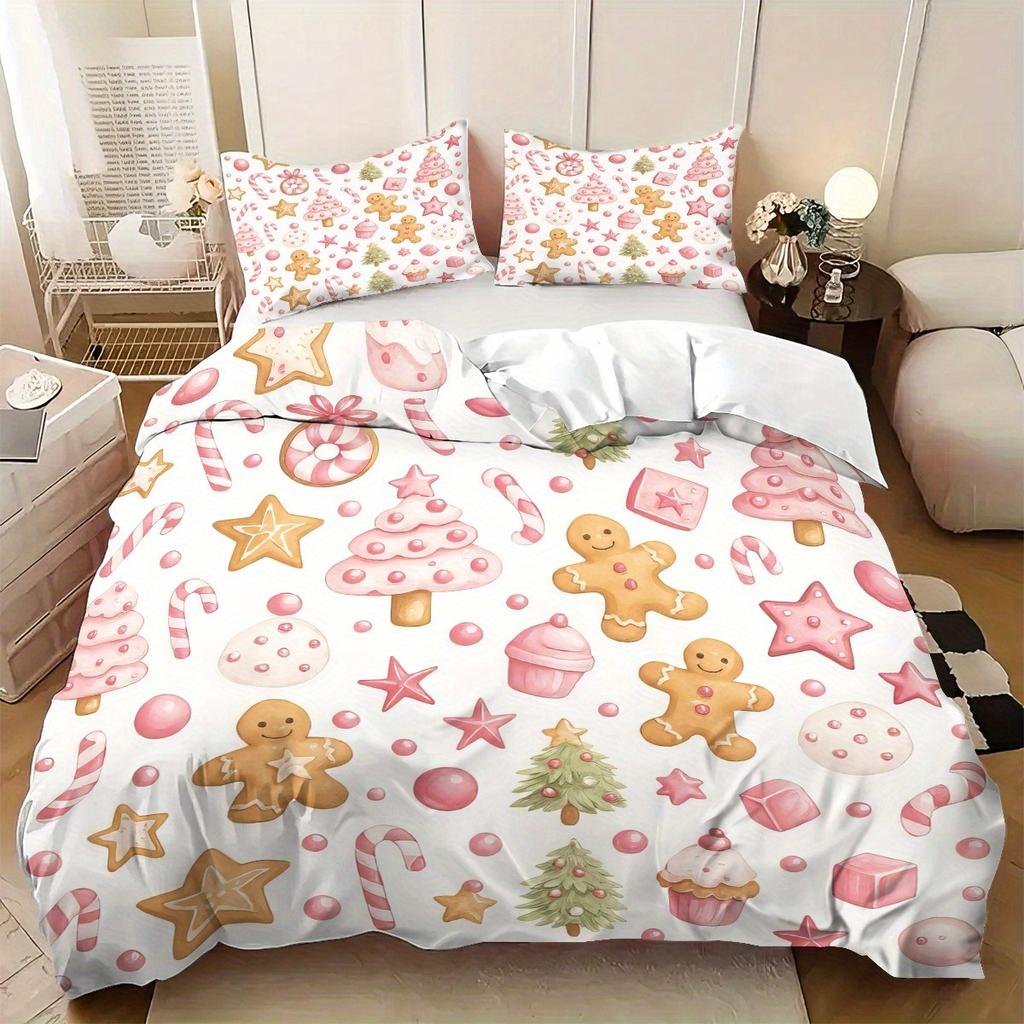 Christmas 3-Piece 1 Quilt Cover One Piece Bedding Set Comforte Luxus  Exquisite Birthday Gift 100% Polyester Home Decor