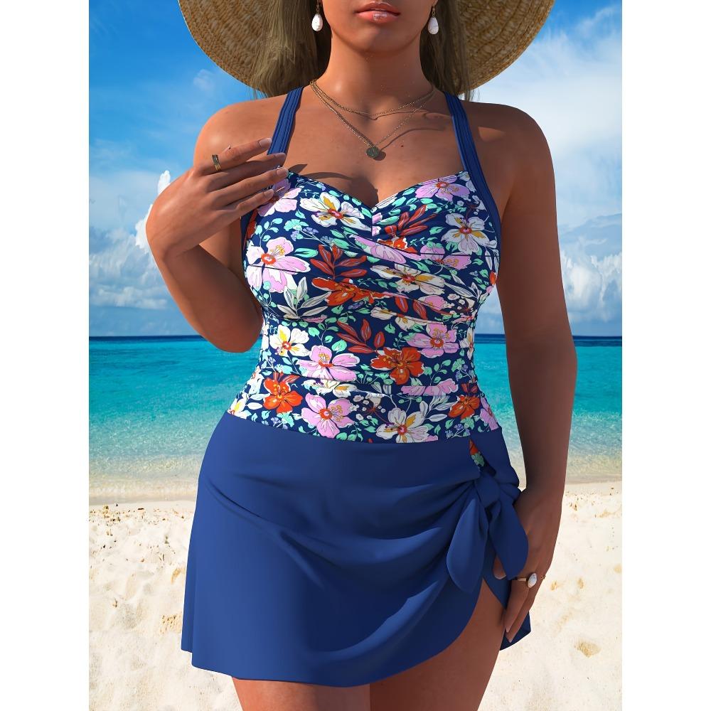 

Купальник большого размера женский европейский и американский, закрывающий полноту и стройнящий, слитный 4XL