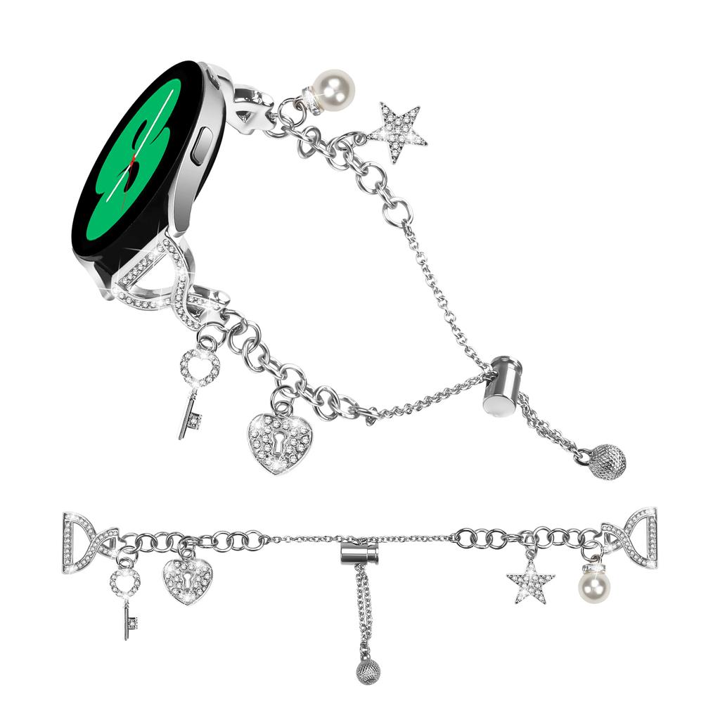 20mm Metallarmband X-Typ Silber Für Huami Amazfit Active/GTR Mini/Bip 3 Pro/Bip 3/GTS 4 Mini Uhrenband Einzelne Schlaufe Perlenkette