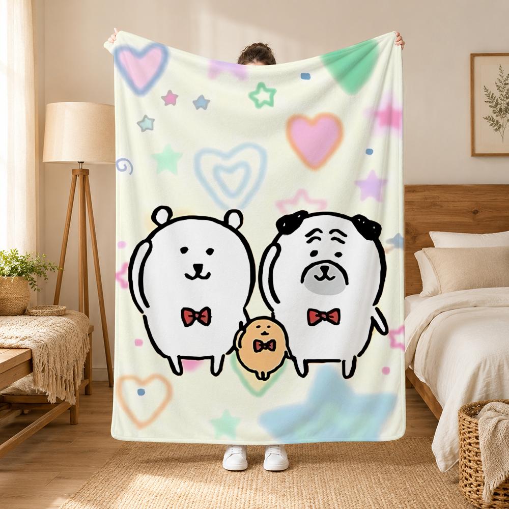 Joke Bear Cartoon Bear Art Throw 240G Flannel Blanket, Suitable For Sofas, Beds, Offices, Exquisite Gift Blankets