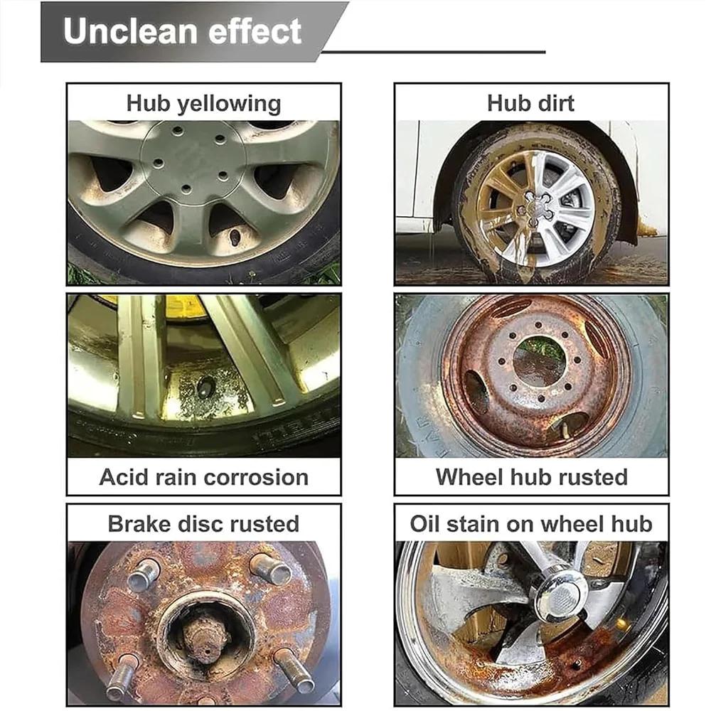300ml Car Wheel Cleaner Iron Powder Rust Remover Spray Rim Polishing Shine Refurbishment Agent Anti-Scratch Auto Detailing Tools