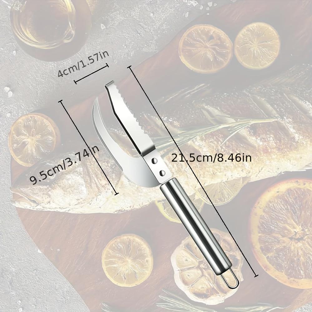 2 ks, vylepšený nůž na ryby 3 v 1, multifunkční nůž na rybí šupiny 3 v 1 z nerezové oceli, nástroj na škrabání krevet, multifunkční nůž na rybí šupiny na krevety