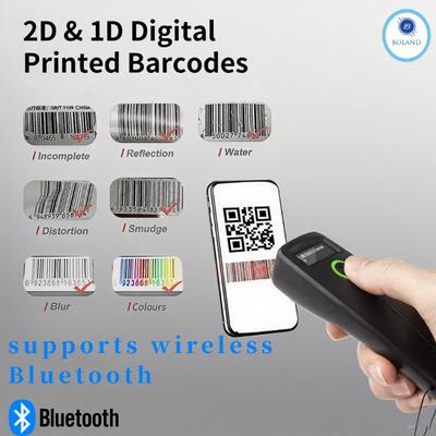 Portable Display Screen Bluetooth Wireless Bluetooth 2DCMOS Bluetooth Barcode Scanner QR Scanner Portable Laser Bar Code Reader