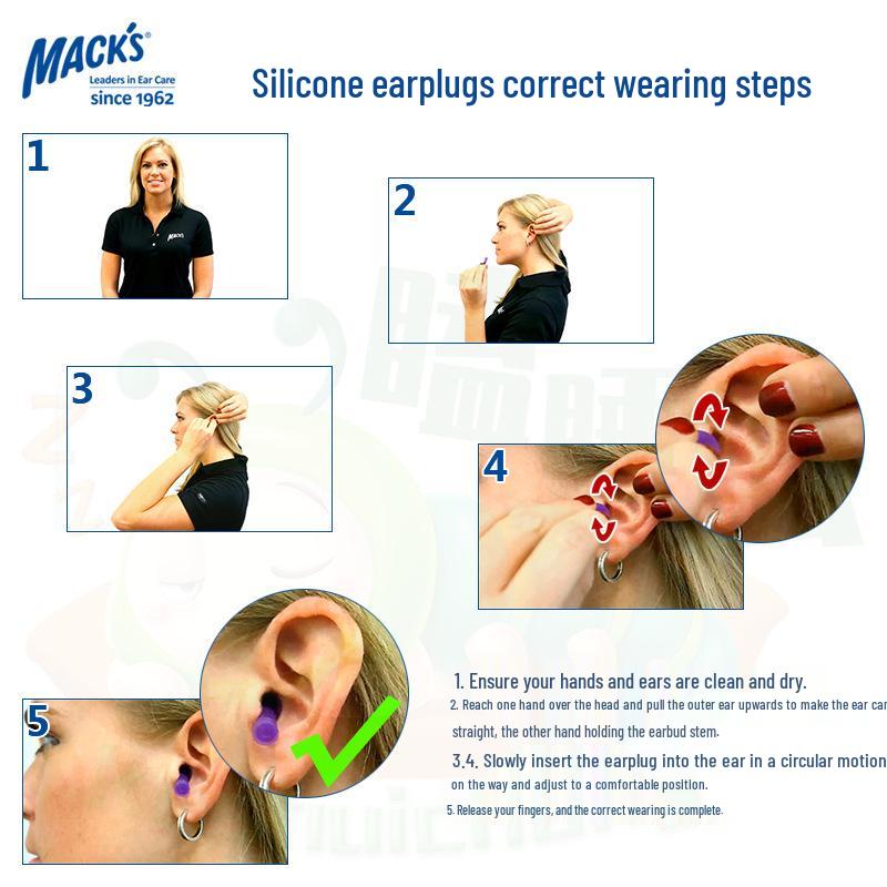 MACK'S Silicone Noise Reduction Earplugs for Sleeping and Snoring
