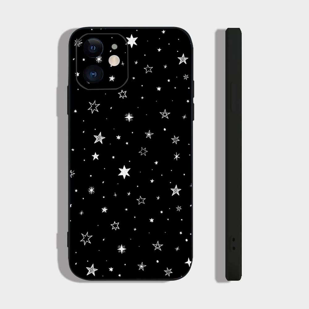 Ripple Star Simplicity Phone Case For IPhone 17 Air 16 15 14 13 Pro Max 11 12 Black Silicone Cover IPHONE 14PLUS