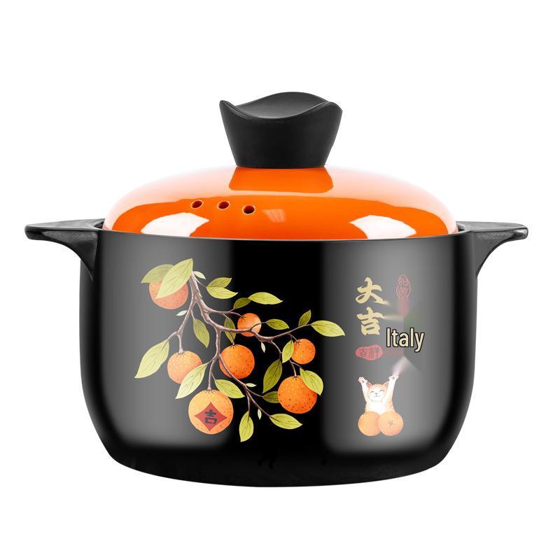 Ceramic Casserole Gift Set: High-Temperature Resistant Soup and Stew Pot for Dry Burning Gas Stoves.
