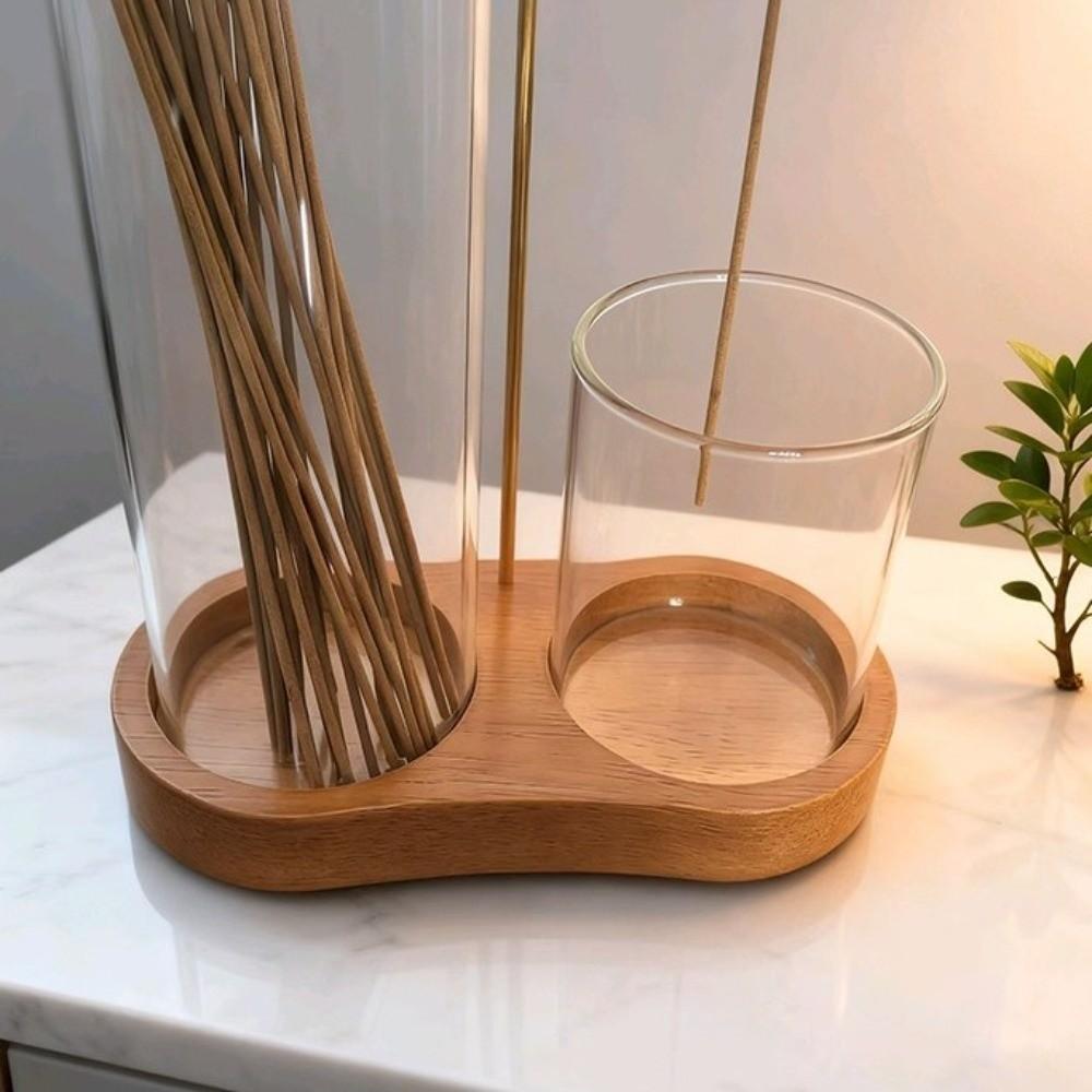 Minimalistický stojánek na vonné tyčinky Zenový kadidelník Moderní skleněný popelník Domácí dekorace