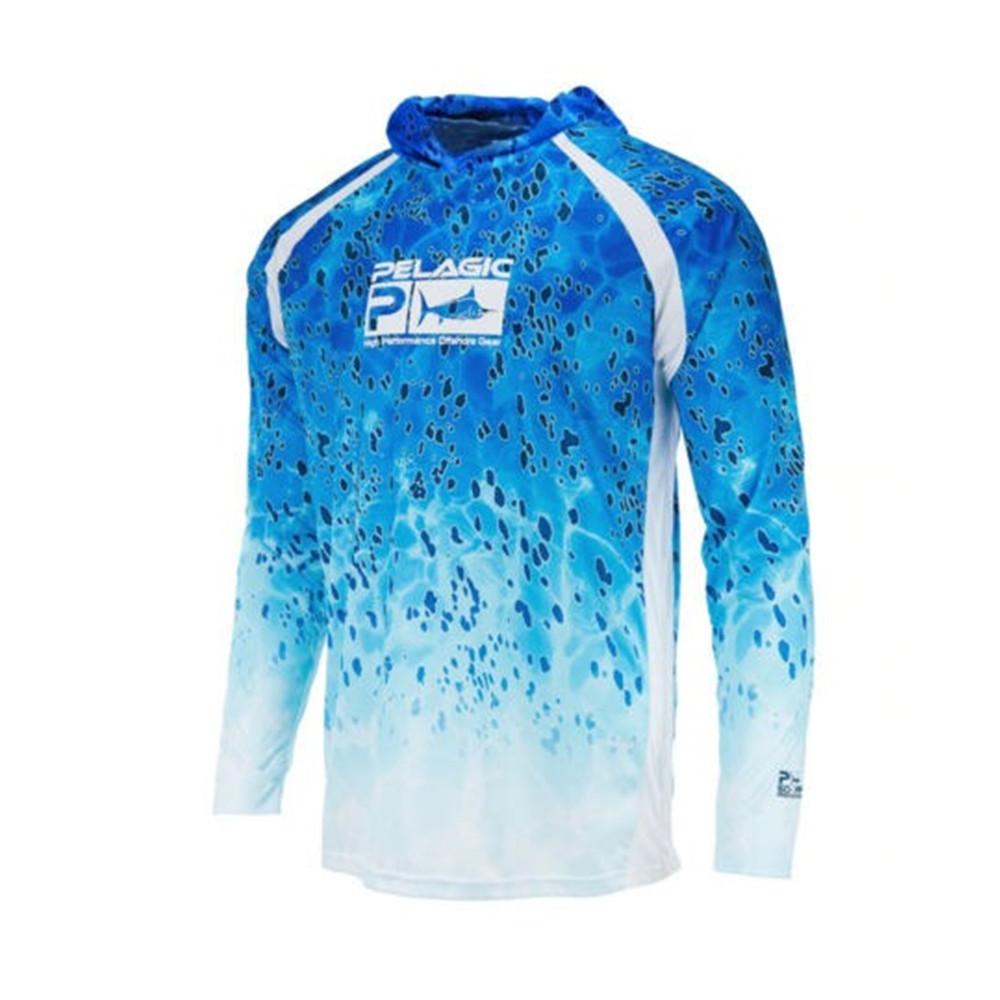 Long Sleeve Hooded Fishing Suit Summer Outdoor Sunscreen Suit Quick Drying Breathable Fishing Suit Men XXS