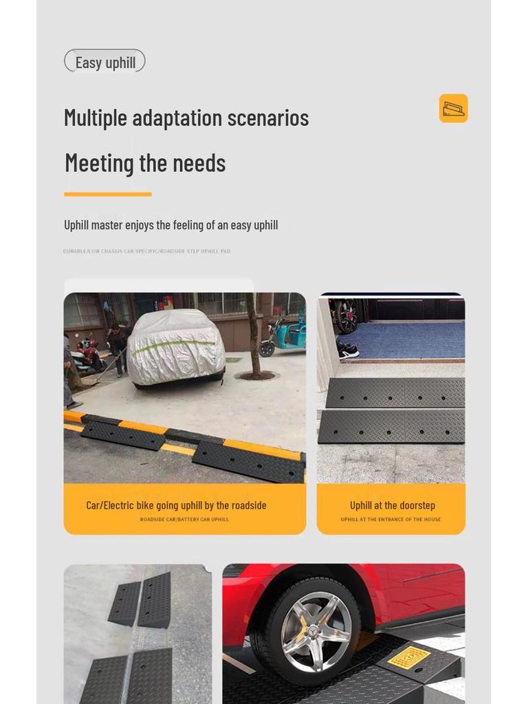 Rubber Curb Ramp Mat for Vehicles and Thresholds