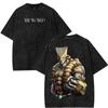 JoJo's Bizarre Adventure DIO The World Clothing Tshirts Washed Cotton Tee Vintage Oversized T-shirt Casual Streetwear Unisex