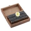 70PCS Vintage Wood Alphabet Letter Rubber Stamps Small Wooden Box