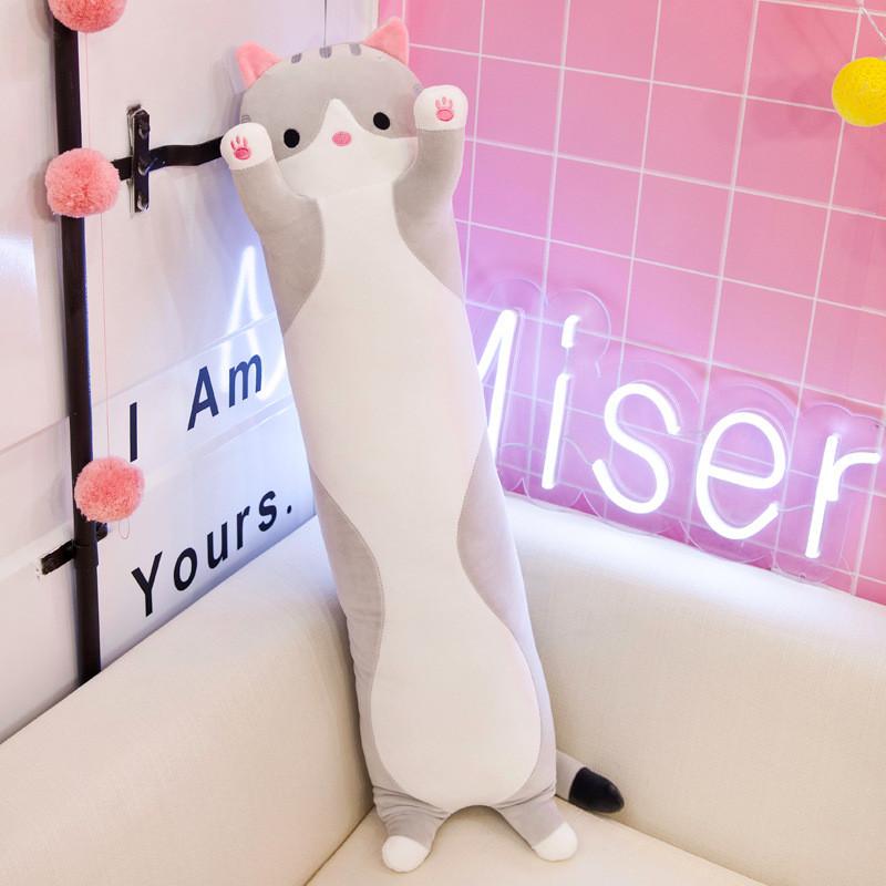 Long Cat Cartoon Pillow Animal Down Cotton Plush Stuffed Toy Decoration Holiday