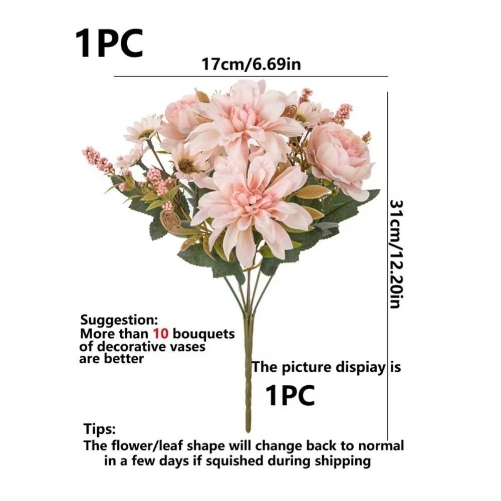 Bridal Bouquet Silk Dahlia Flower Arrangements Simulated Dahlia Artificial Flowers Bridal Bouquet