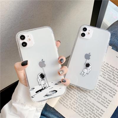 Space Astronaut iPhone14promax Mobile Phone Case All-inclusive Apple 15 Pro Protective Case Transparent 13 Soft Case