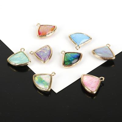 2Pcs 15*19mm Schillernde Farbe Fan Form Wolke Anhänger Paket Rand Schmuck Komponenten Für Die DIY Ohrring armband Halskette