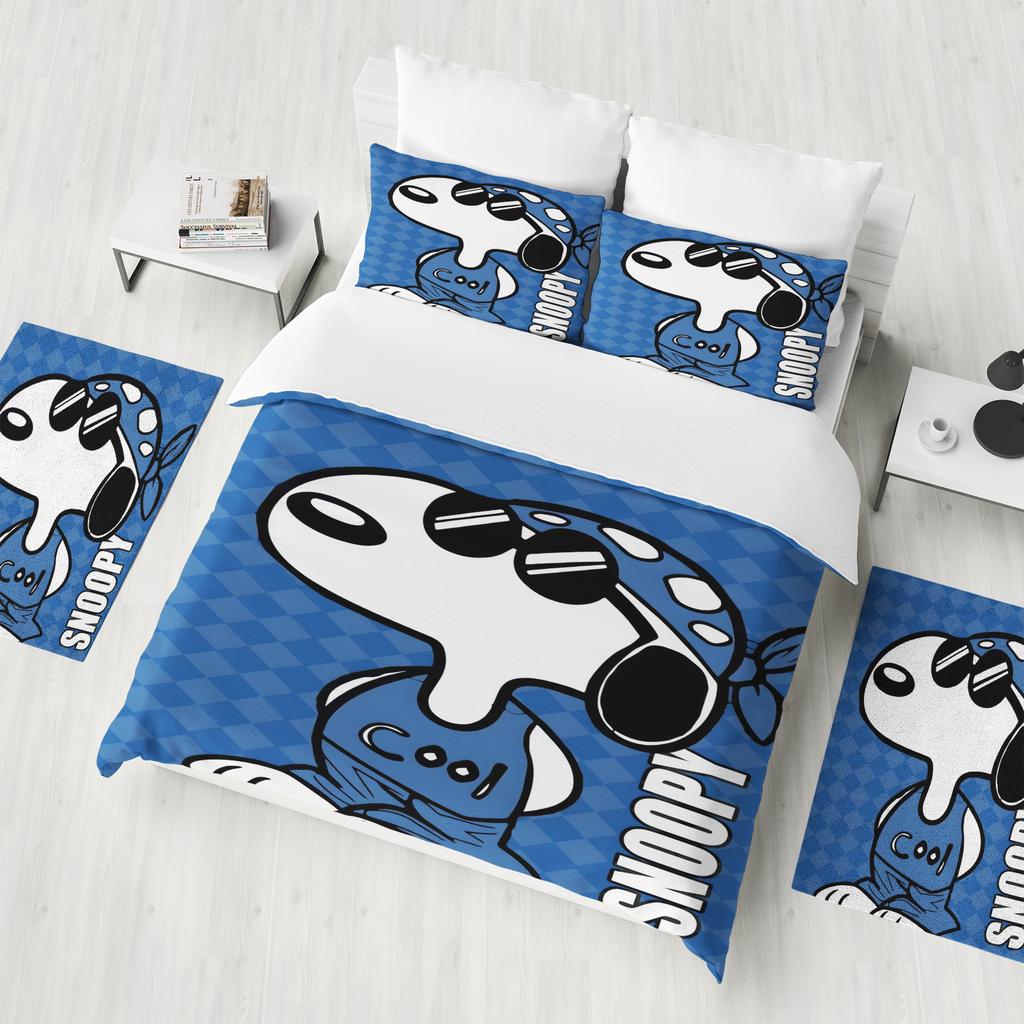 Snoopy 3-Piece 1 Quilt Cover Set 3D Children'S Home Decor Bedding Set Cotton Covers 100% Polyester