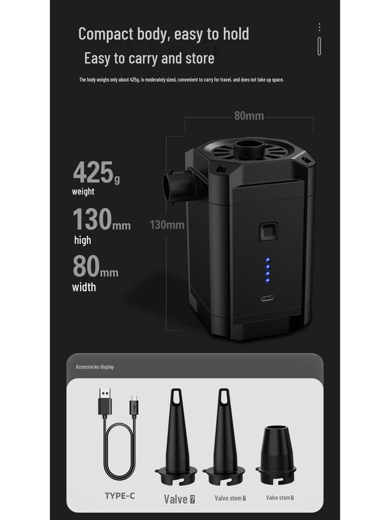 Portable Electric Air Pump for Camping, Tents, Mattresses & Swimming Rings