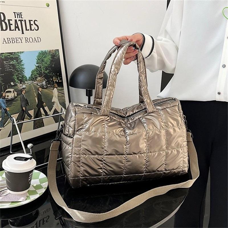 Large Capacity Women's Bag Lightweight Space Cotton Shoulder Crossbody Bag European American Down Bag For Women