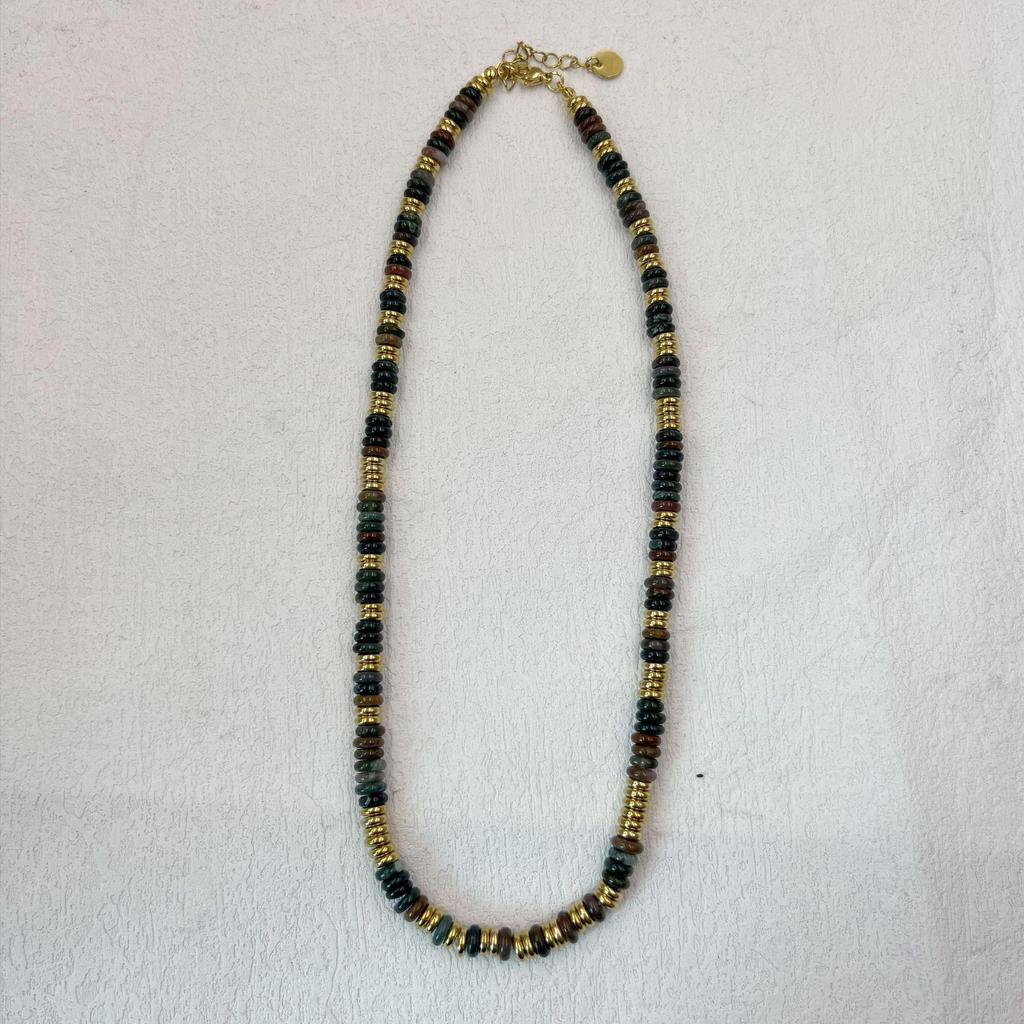 Colorful Semi-Precious Stone Beaded Necklace - Handmade Vintage Clavicle Chain with Optional Multi-Color Design
