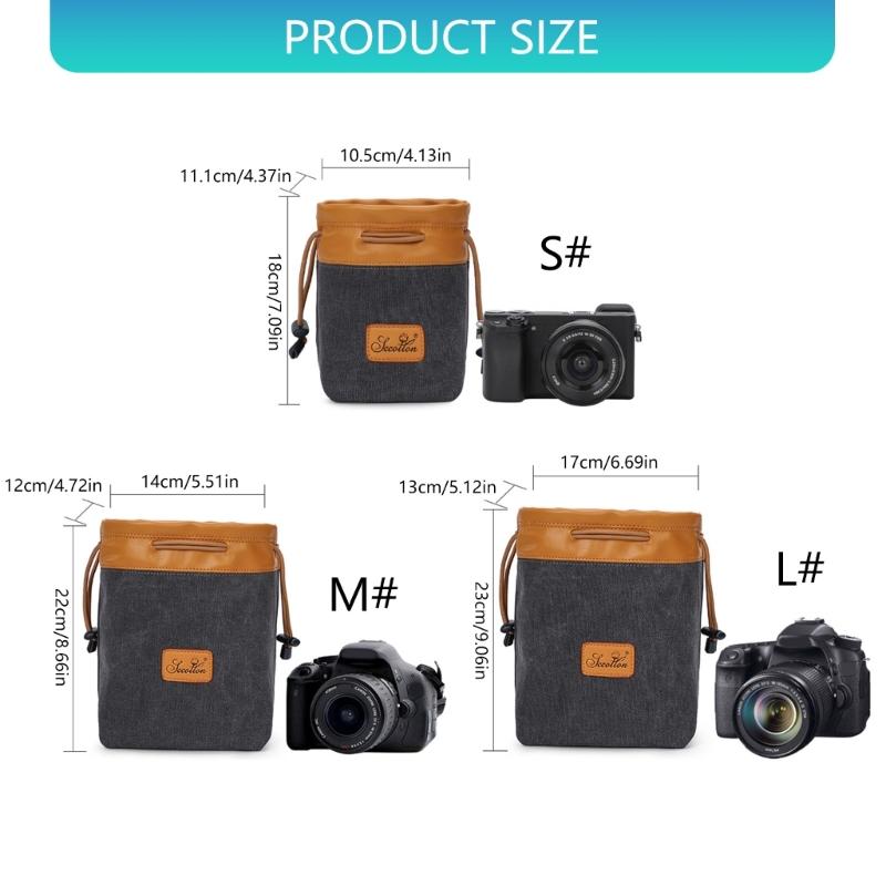 Ergonomic DSLR Camera Drawstring Bag Breathable Padding Multiple Small Compartments For Secure Carrying