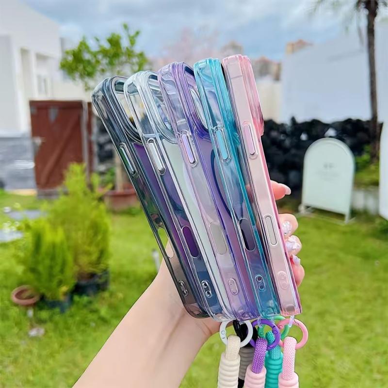 Módní laserový gradientní magnetický popruh Nárazuvzdorné pouzdro pro iPhone 17 Air 17 Pro 17 Pro Max Kryt pro Magsafe