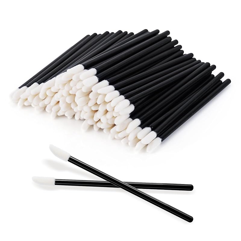 100PCS/Set Reusable Lip Brush Eyeshadow Applicators Makeup Applicators Lip Applicators Lip Brush for Lipstick Makeup Applicators for Self Use Beauty 100PCS-Lip brush-Black