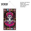 Wall Backdrop Day of The Dead Fabric Art, Mexican Fiesta Theme Colorful Sugar Exotic Themed Skull Hanging Tapestry Decoration for Photo Booth,