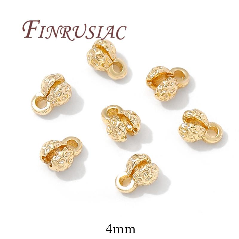 4mm Crimp End Bead Accessories 18K Gold Plated Clam Shell Bead Tip,Crimp Ends,Ball Chain Connectors,DIY Jewelry Making Supplies