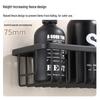 Punch-Free Wall-Mounted Black Bathroom Storage Shelf for Cosmetics