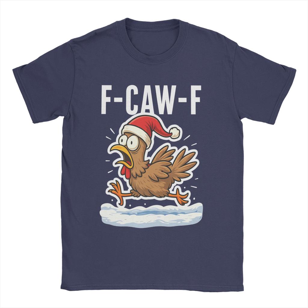 Awesome F Caw F Rooster Funny Bird Fcawf Chicken T-Shirt Men Crewneck Cotton T Shirts  Short Sleeve Tee Shirt Gift Idea Clothing