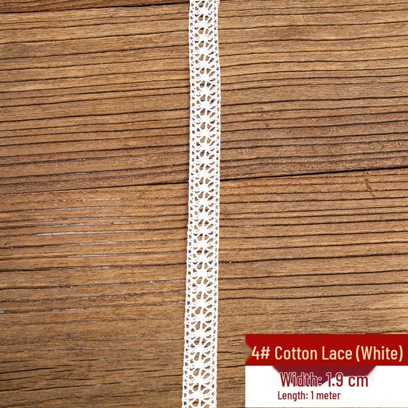 Handmade Off-White Elastic Cotton Lace for DIY Garment Accessories and Skirt Hem Decoration.