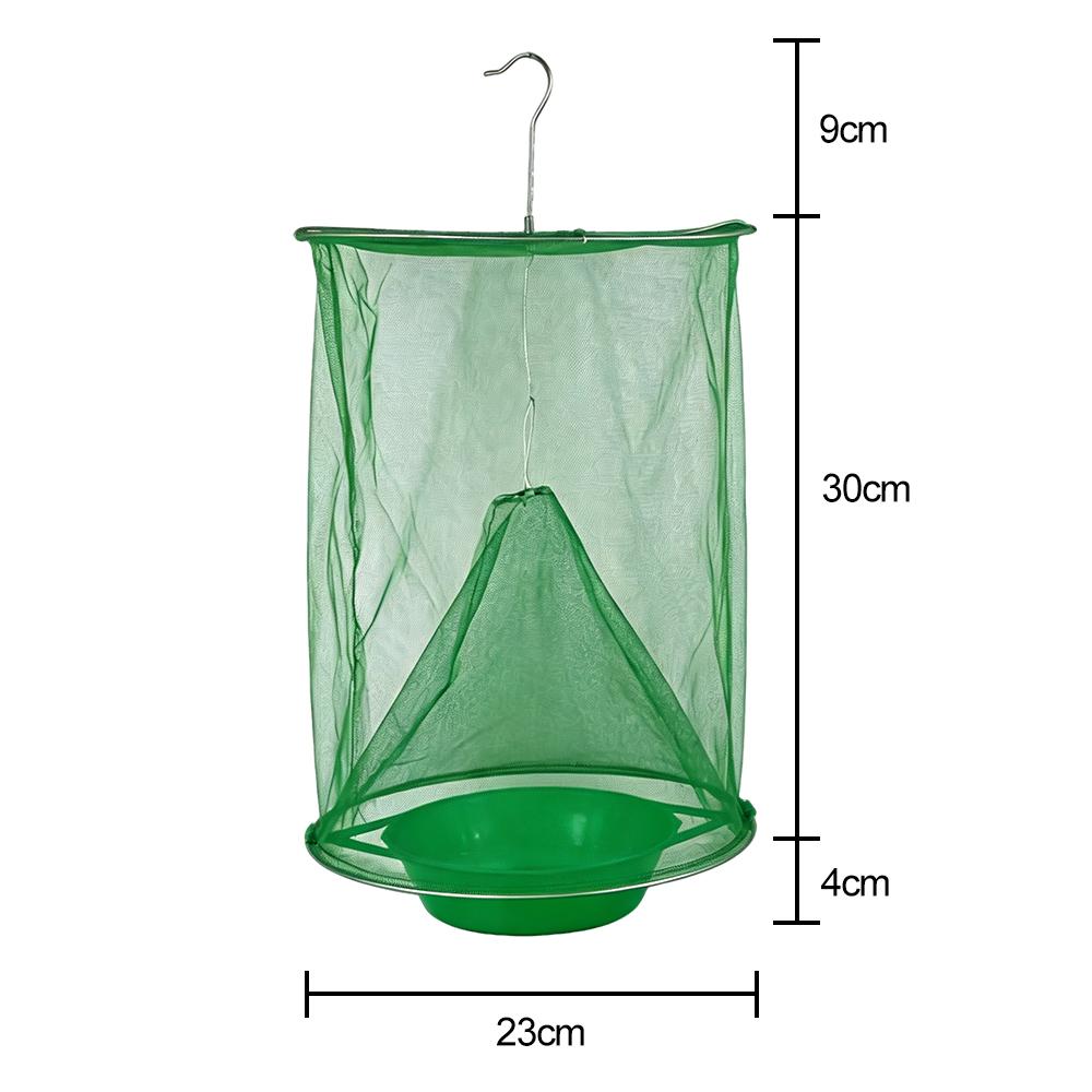 Ranch Green Cage Outdoor Hanging Family Farms Fly Insect Traps Mesh Cage Reusable Flies Catcher Bag for Garden Horse Stable Yard
