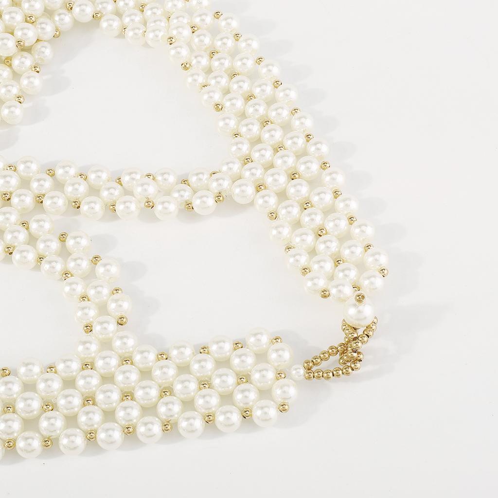 Fashionable Sling Pearl Jewelry Exaggerated Heavy Work Personality Handmade Sexy Chest Ornament Body Chain