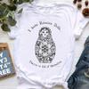 Russian Doll Cartoon Pure Cotton Printed Children's Short Sleeved New Fashion Trend Parent-child Loose Round Neck T-shirt